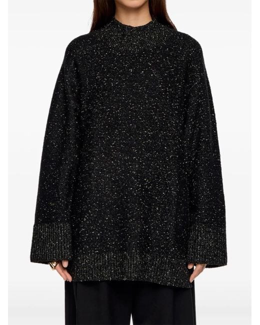 Bimba Y Lola Women's Black High-Neck Textured Top