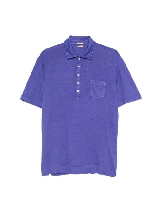 Massimo Alba Purple Wembley Chest-Pocket Polo Shirt for men