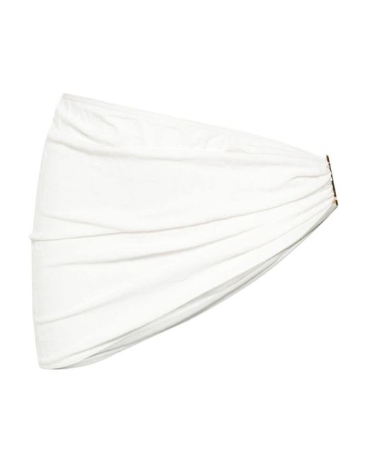 Balmain White Logo-jacquard beach cover-up