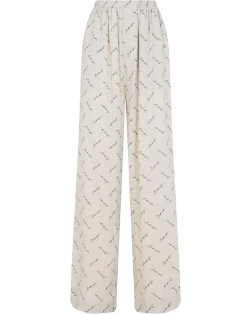Balenciaga プリント ワイドパンツ White