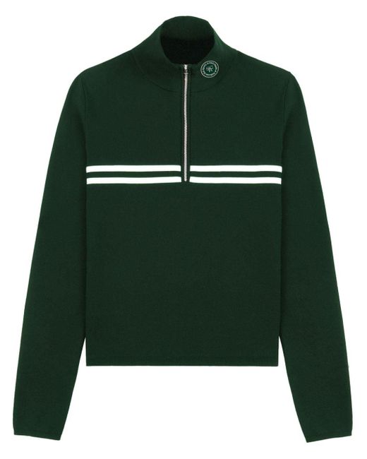 Sporty & Rich Green Minimal Quarter-zip Sweatshirt