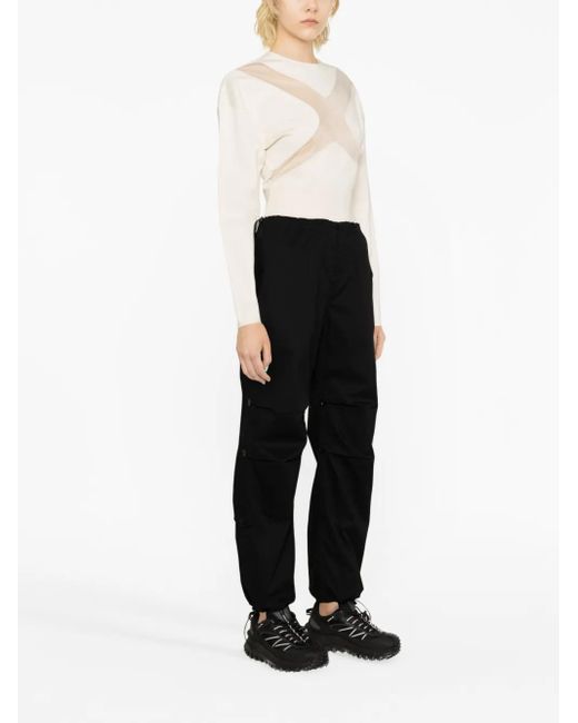Genny White Pullover Mit Transparentem Einsatz