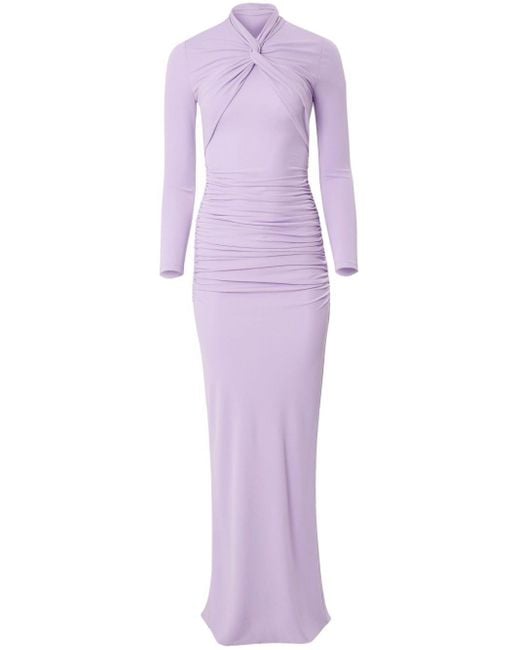 Carolina Herrera Purple Twisted Jersey Column Gown