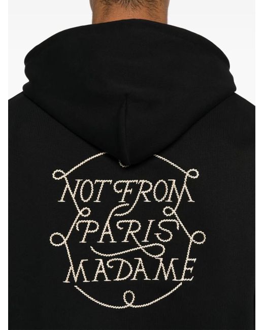 Drole de Monsieur Black Slogan Hoodie for men