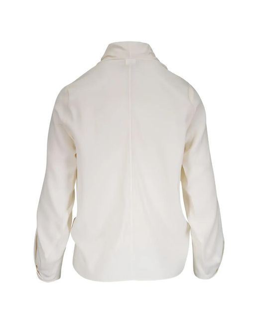 Zero + Maria Cornejo White Draped Blouse