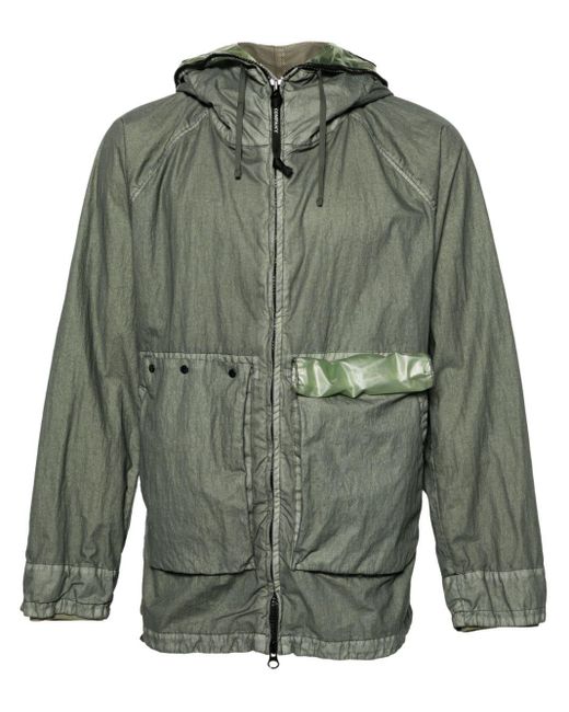 C P Company Green 50 Fili Gum Goggle-detailed Jacket for men