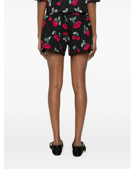 Twinset White Cherry-Print Shorts