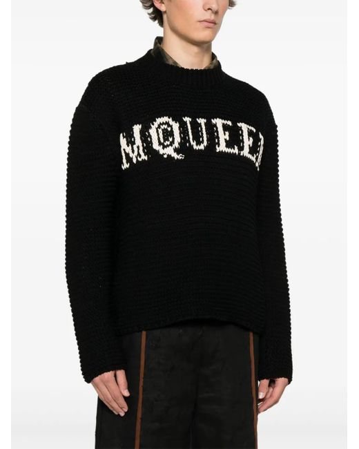McQueen Black Sweaters for men