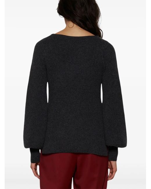 Loulou de Saison Black Ribbed-Knit Jumper