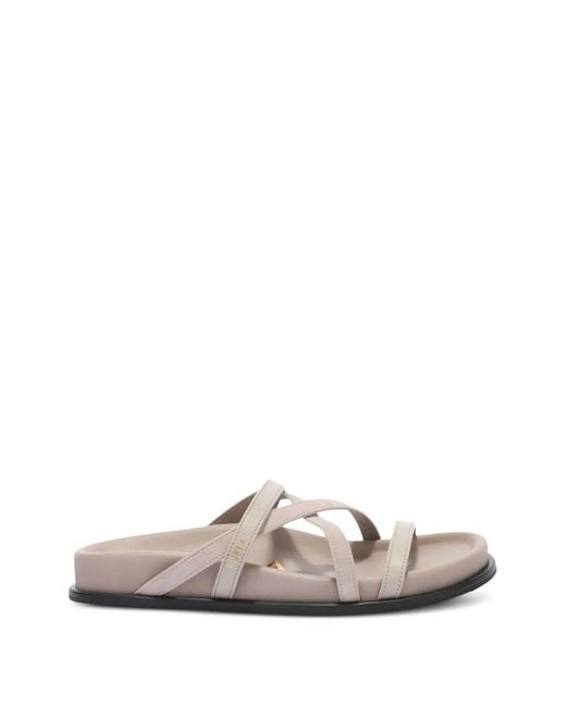 Furla White Solea Logo-Strap Sandals
