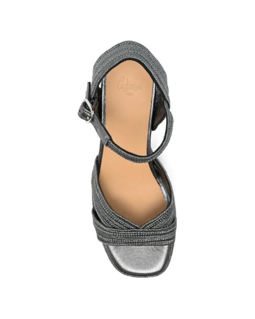 Castaner White Vallita Woven Platform Sandals