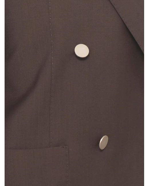 Briglia 1949 Brown Blanchette Double-Breasted Blazer