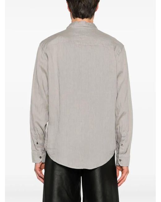 DIESEL Gray S-Emil Linen Shirt for men