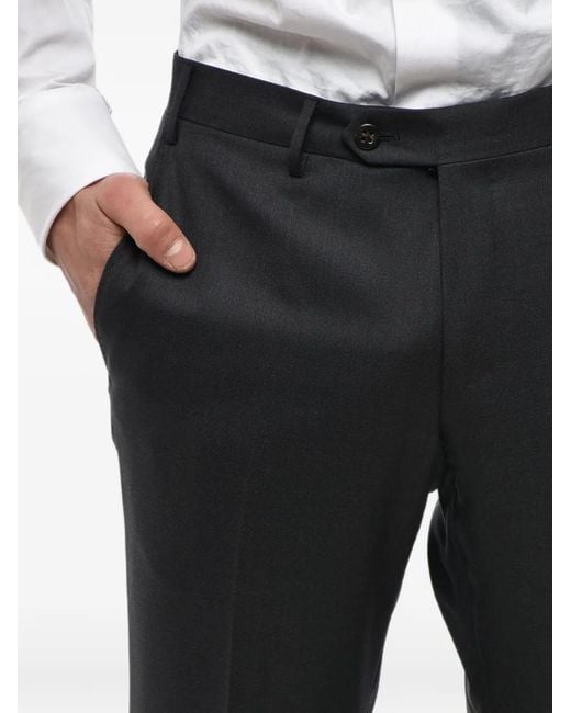 Corneliani Black Academy Pressed-Crease Trousers for men