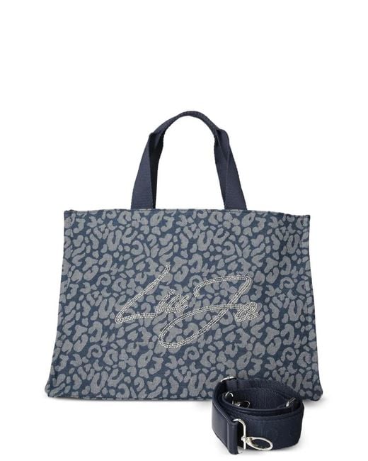Liu Jo Shopper Met Dierenprint En Logo in het Blue