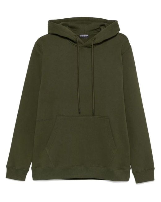 Dondup Green Raised Logo Cotton Hoodie for men