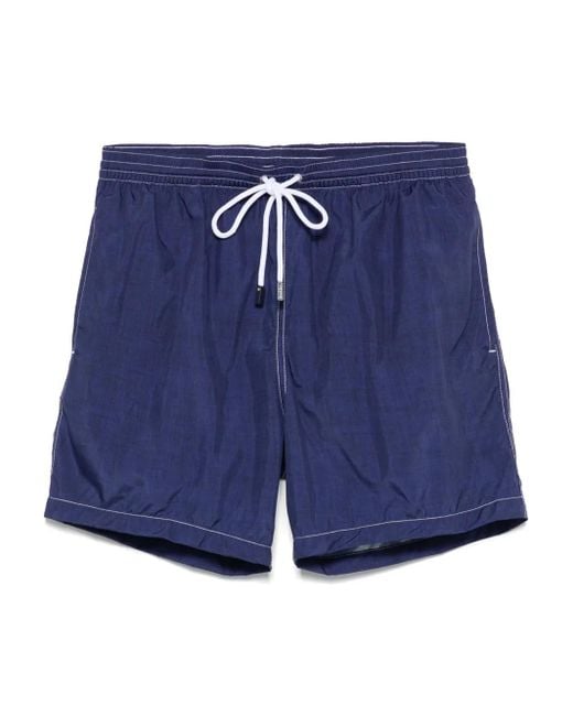 メンズ Barba Napoli ロゴ トランクス水着 Blue