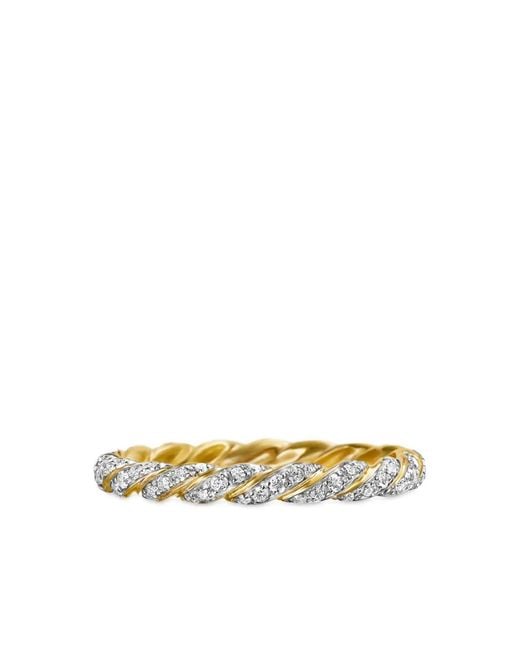 David Yurman Metallic 18Kt Pavé Petite Diamond Band Ring (2.8Mm)