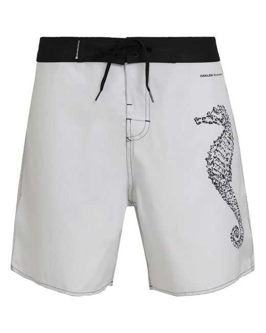 Osklen Gray Seahorse Pixel Shorts for men