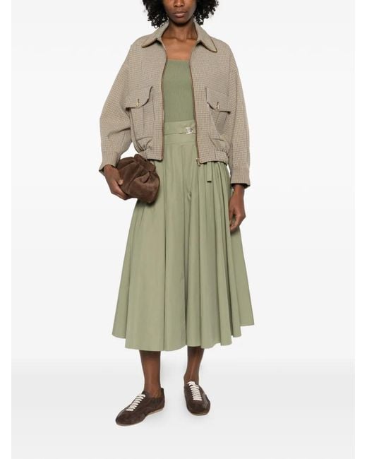 Maje Natural Checked Pockets Bomber Jacket
