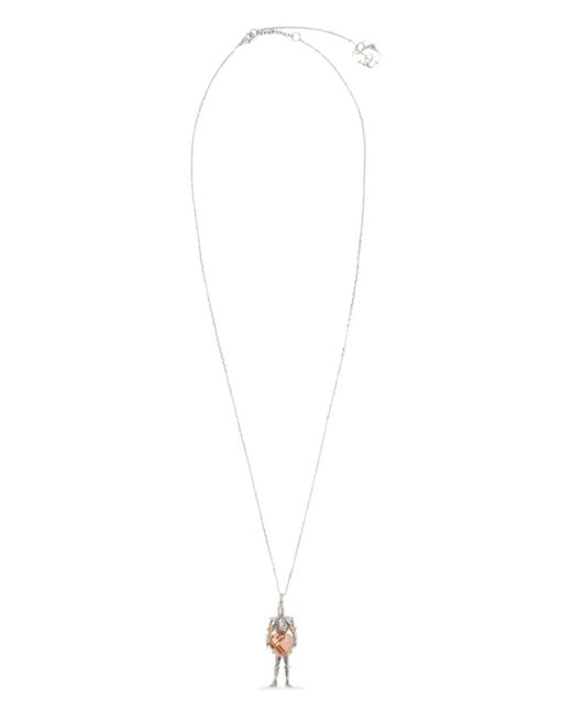 Burberry White Knight Heart Pendant Necklace