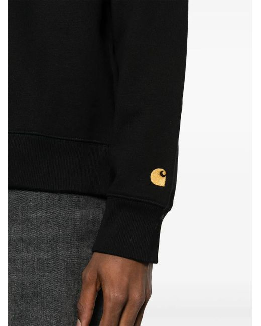 Carhartt Black Logo Embroidered Crewneck Sweatshirt for men