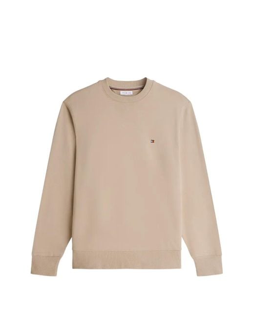 Tommy Hilfiger Natural Logo-Patch Sweatshirt for men