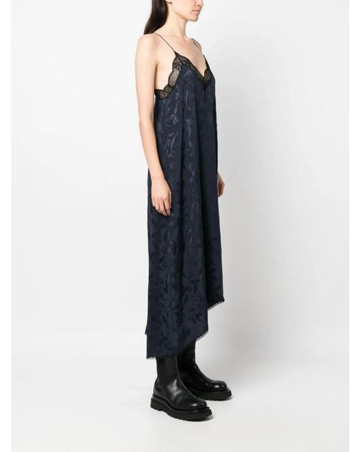 Zadig & Voltaire Blue Risty Silk Midi Dress