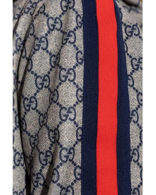 Gucci フーデッド モノグラム ジャケット Gray