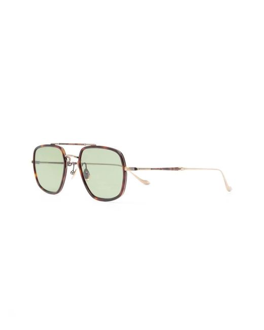 Matsuda Brown Tortoiseshell-Effect Pilot-Frame Sunglasses