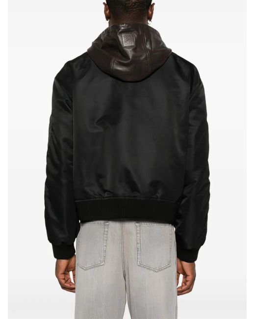Loewe Black Hooded Bomber Jacket for men