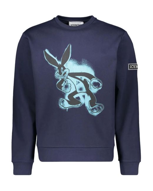Iceberg Blue X Looney Tunes Bugs Bunny-Print Sweatshirt for men