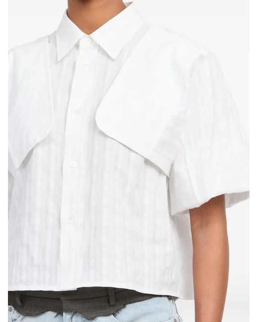 MM6 by Maison Margiela White Short-Sleeved Shirt