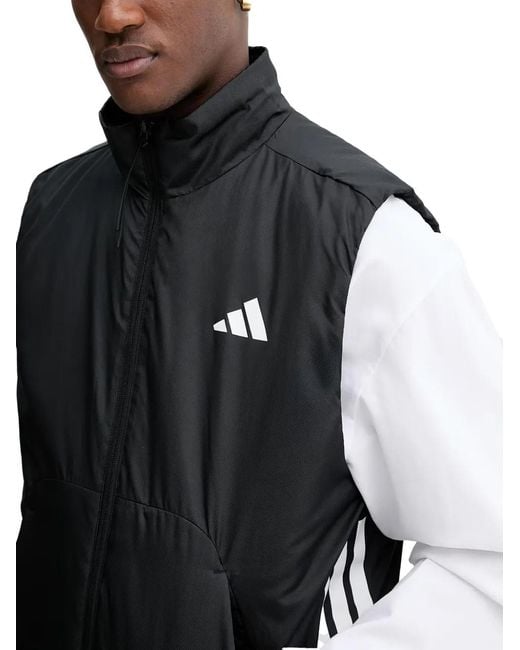 Adidas Black City Tech Climawarm Logo Stripe Gilet for men