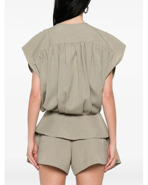 IRO Gray Scilla Draped Button Top