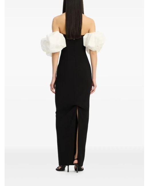 Vestido largo de manga farol ROTATE BIRGER CHRISTENSEN de color Black