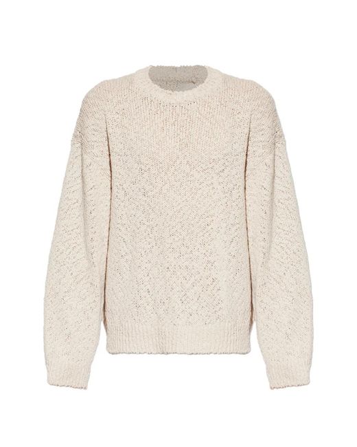 Homme Plissé Issey Miyake White Risotto Chunky-Knit Sweater for men