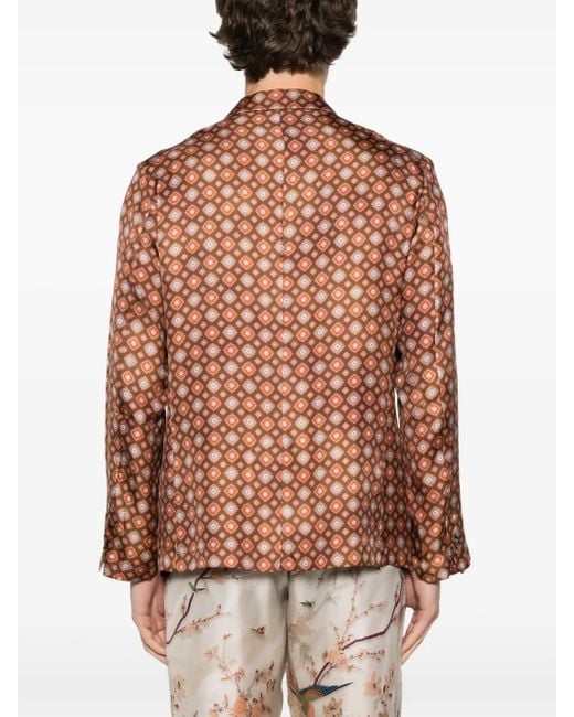 Pierre Louis Mascia Brown Fancy Blazer