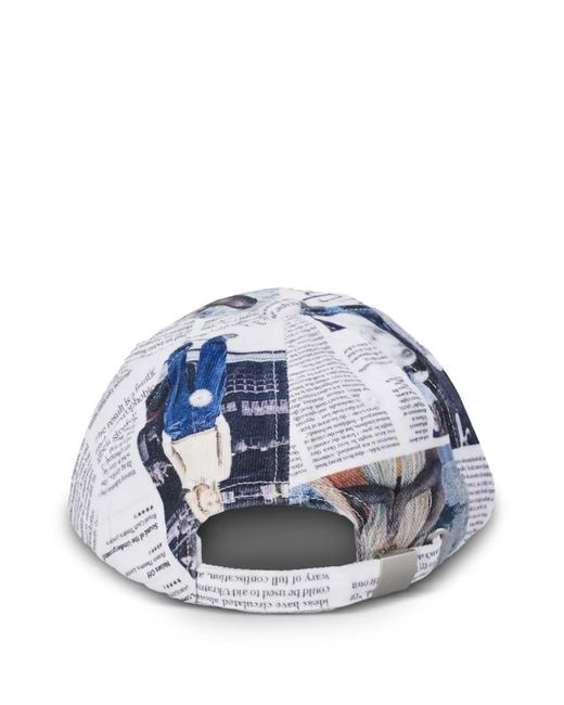 TRINITESTUDIO Gray Newspaper-Print Baseball Cap