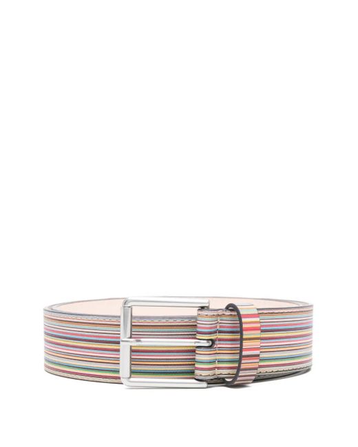 メンズ Paul Smith ストライプ レザーベルト Multicolor