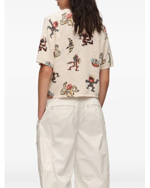Bimba Y Lola Natural Samba Short-Sleeved Cardigan