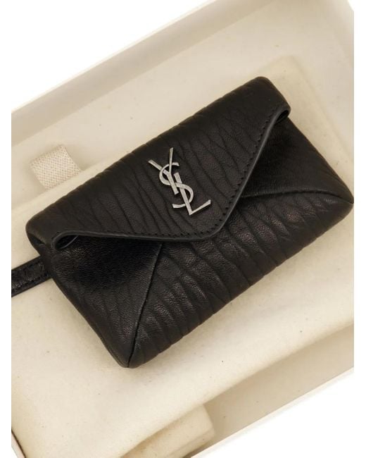 Saint Laurent Black Cassandre-Plaque Wallet