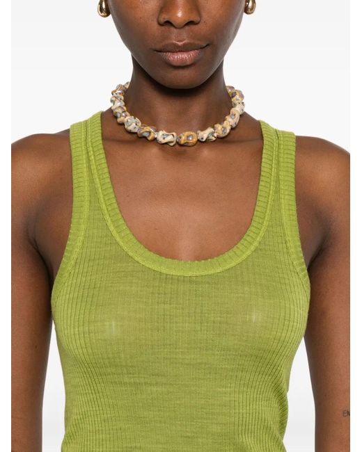Forte_forte Green Ribbed Top