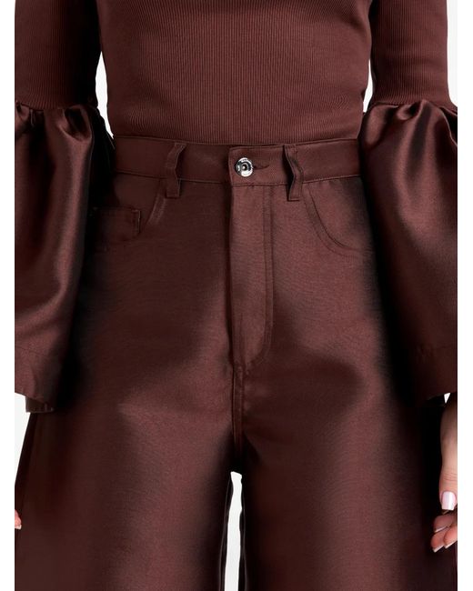 Marques'Almeida Red Belt-Loops Wide-Leg Trousers