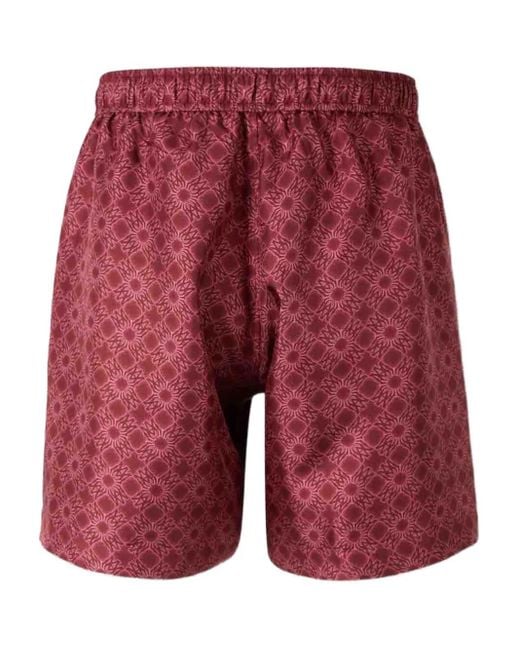 Amiri Red Floral-Pattern Drawstring Shorts for men
