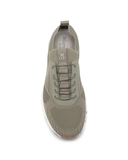 Marc O' Polo White Oliver Knit Lace-Up Sneakers for men