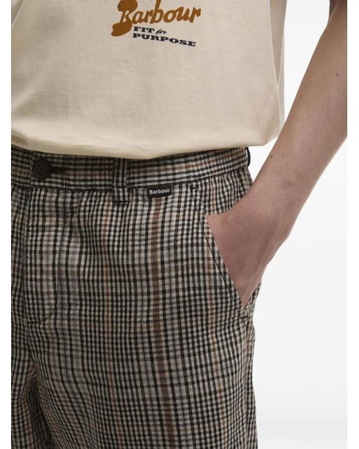 Barbour Gray Short Fife À Carreaux for men