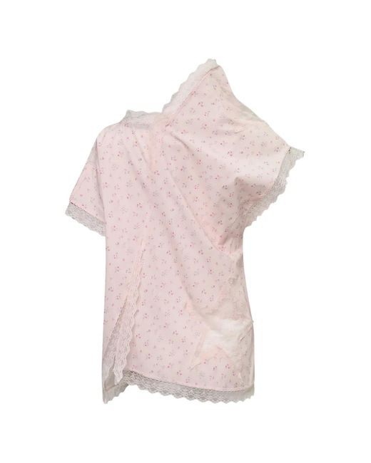 Pushbutton Pink Asymmetric Star Blouse