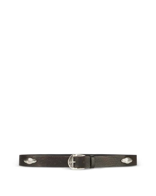 Fortela White Culien Embellished Leather Belt