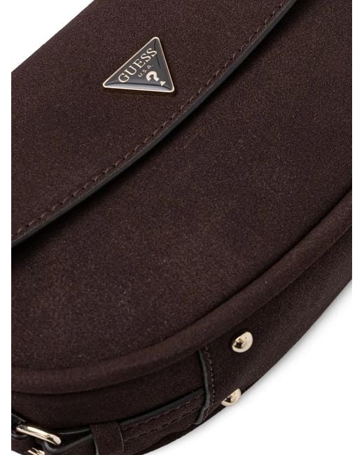 Guess Black Danya Logo-Plaque Shoulder Bag